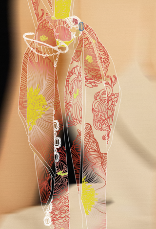 The collector and her scarf - 30cm x 40cm The collector and her scarf - 30cm x 40cm