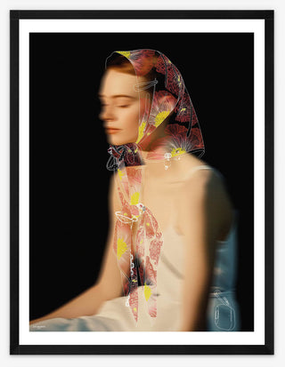 The collector and her scarf - 30cm x 40cm The collector and her scarf - 30cm x 40cm